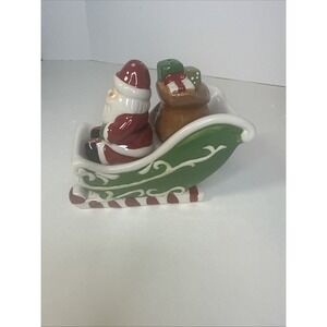 Cracker Barrel Santa Sleigh & Toys Salt & Pepper Set, Unused, In Original Box‎